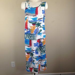 Vintage Amyjes Tropical Print Tank-Skirt Set